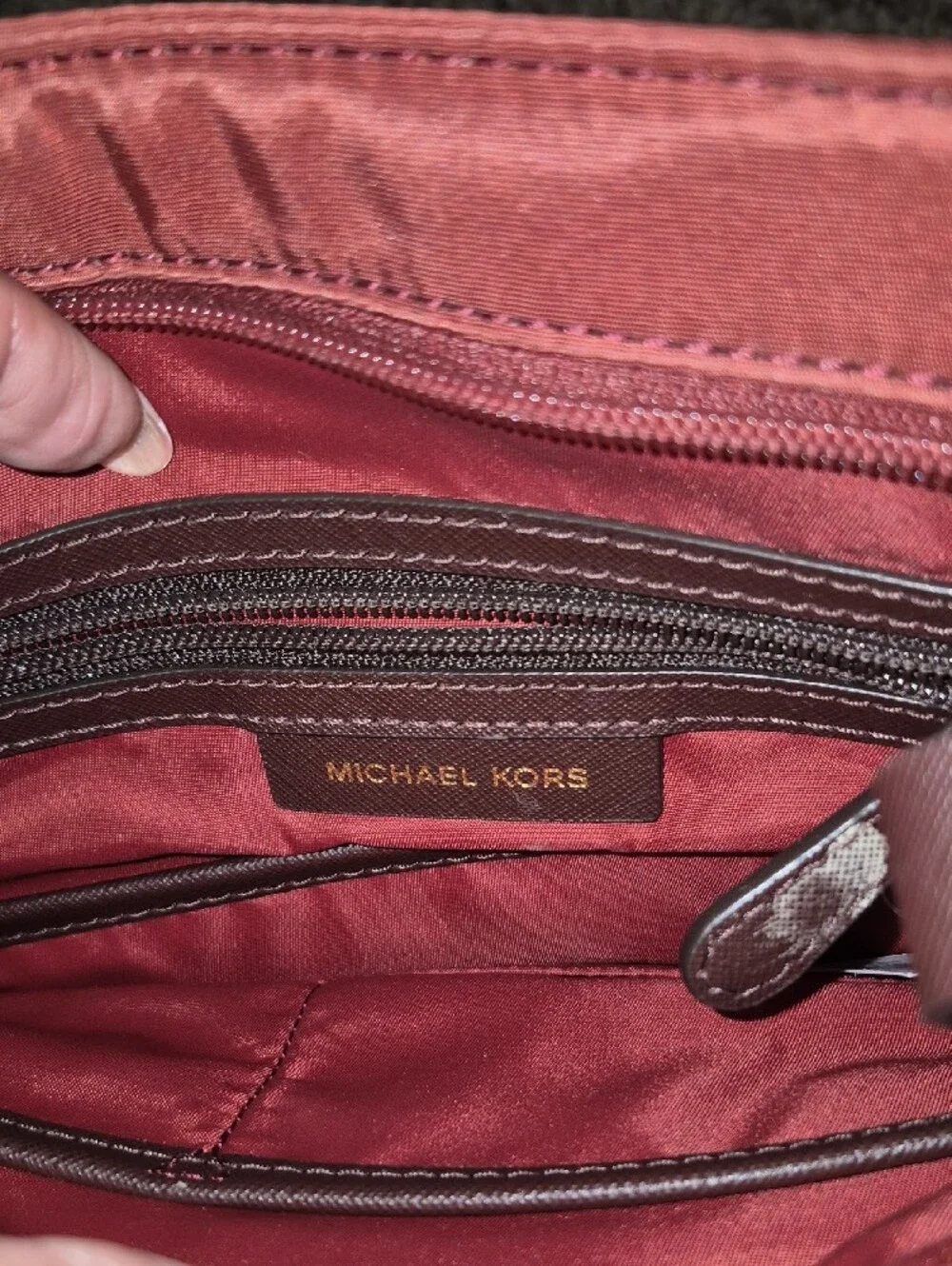 Michael Kors Kelsey Rust Brown Crossbody Messenger Bag NWT